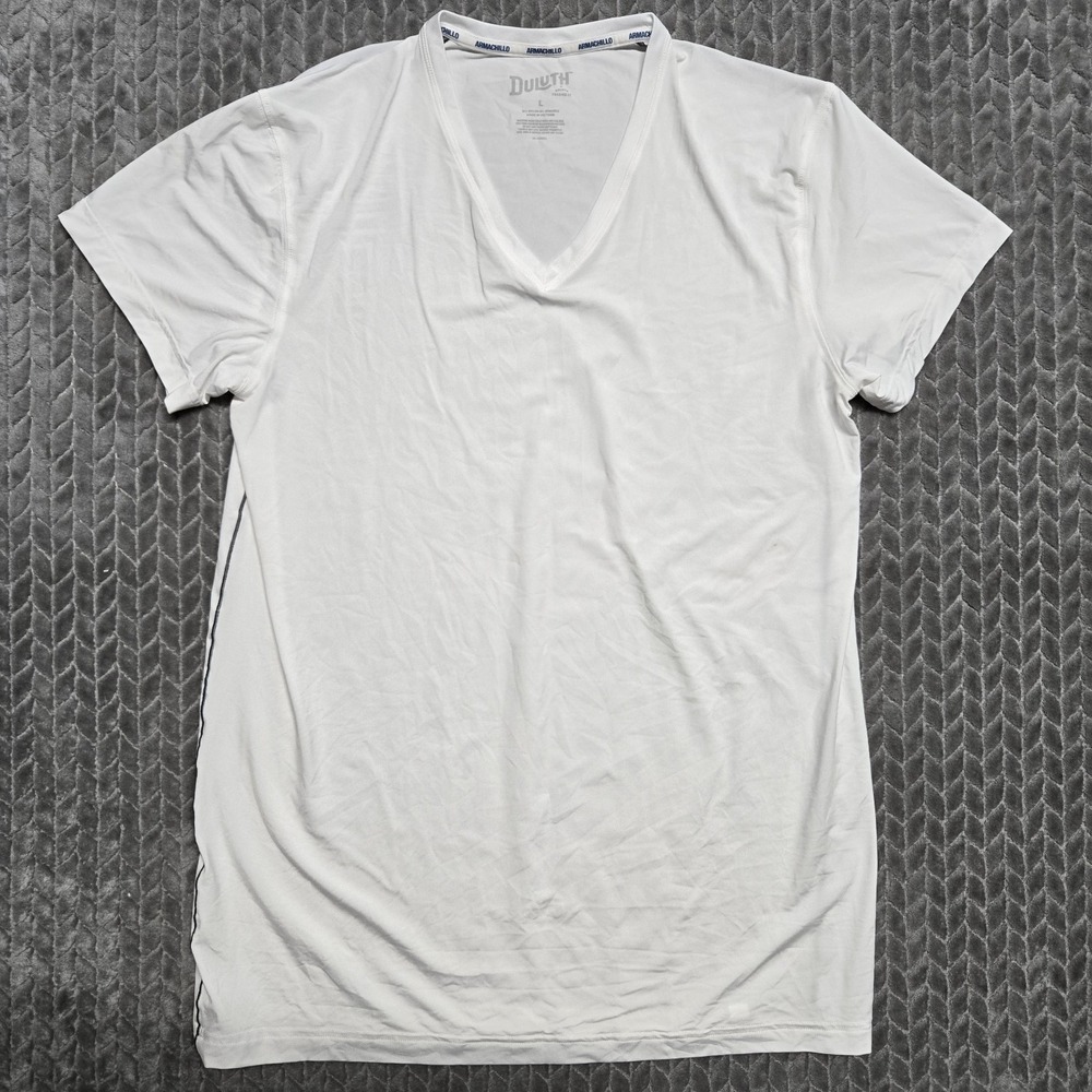 Duluth Shirt Mens‎ Large White Armachillo Performance Quick Dry Cooling